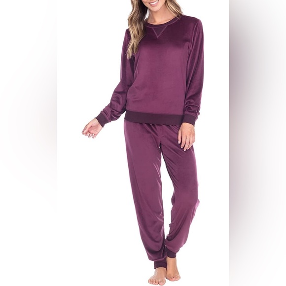 Honeydew Women's 2 Piece Super Soft Fleece Lounge PJ Set Wildberry Small - Picture 5 of 5